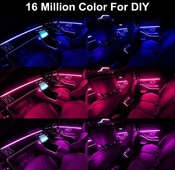 Lumini ambientale auto 6M neon RGB, aplicatie prin Bluetooth,12V, 6m, Multicolor, 6APP - RevAuto.ro - Accesorii auto