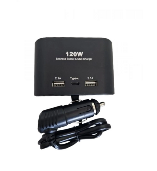Încărcător Auto Olesson 120W, 3 Ieșiri, USB + Tip-C RevAuto.ro - Accesorii auto