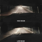 Comparație fascicul far auto cu bec halogen H4 12V Super White, mod fază lungă și scurtă, iluminare eficientă