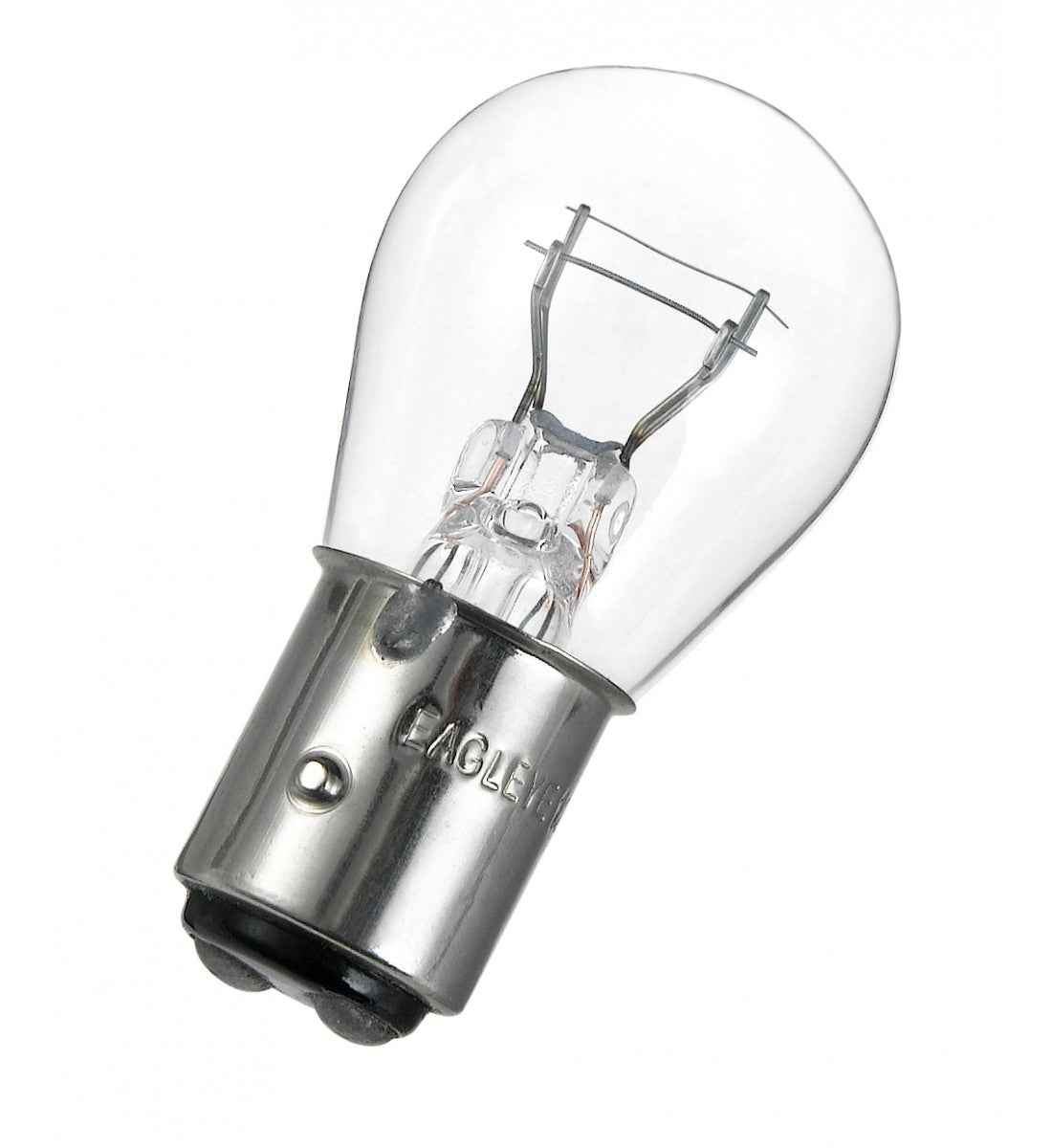 Bec Halogen S25 BAY15D 12V 21/5W pentru stop frână spate auto, cu bază metalică dublu contact, ideal pentru siguranță rutieră.