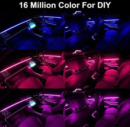 Lumini ambientale auto 6M neon RGB, aplicatie prin Bluetooth,12V, 6m, Multicolor, 6APP - RevAuto.ro - Accesorii auto