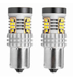 Set becuri LED CANBUS P21W 1156, 24 SMD, alb xenon 6000K, fără erori, compatibile 12/24V, pentru semnalizare sau frână auto.