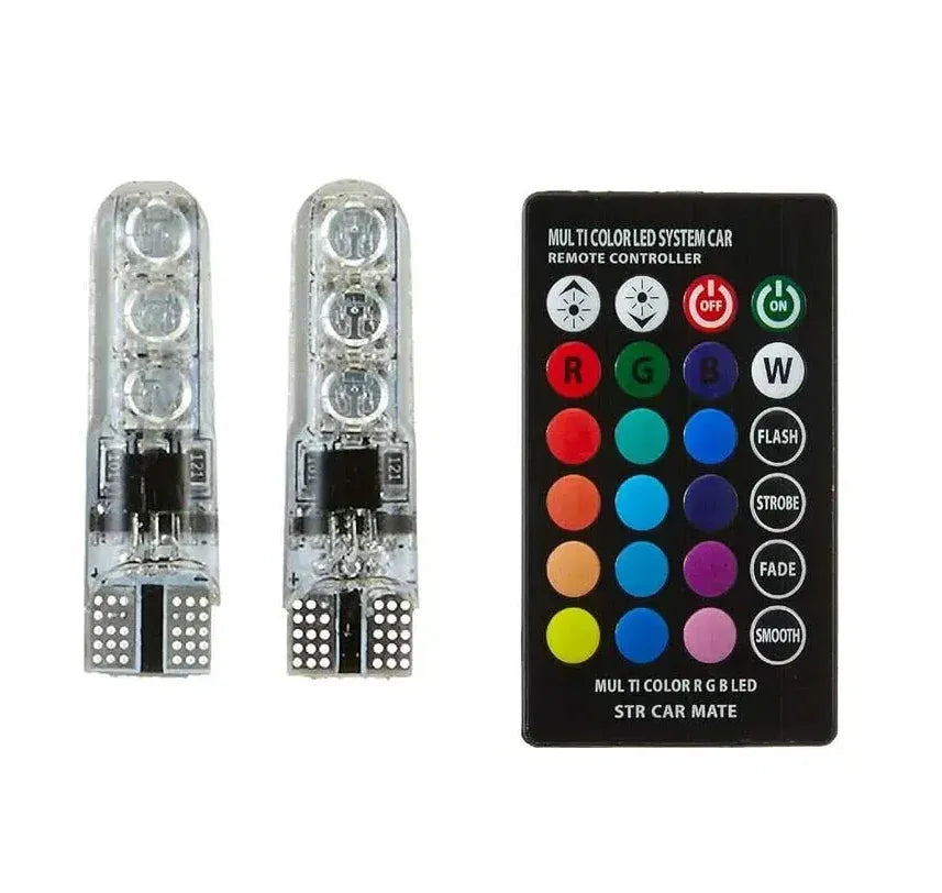 Set 2 becuri led auto RGB cu telecomanda - RevAuto.ro - Accesorii auto