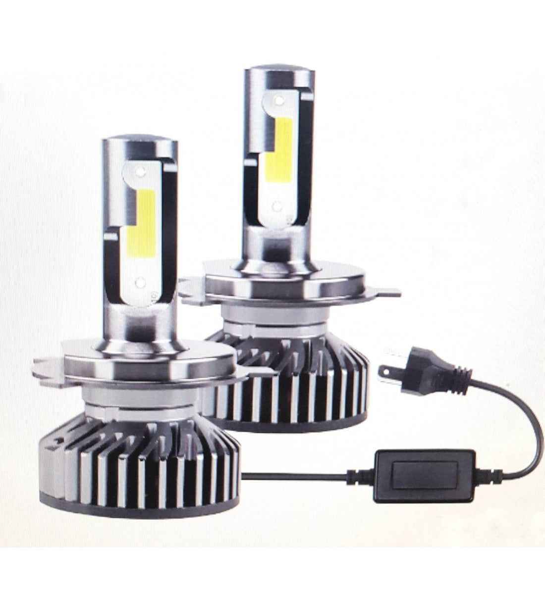 Set becuri LED F2 H11 Canbus 6000LM 50W 6000K Alb, fără erori, cu design compact și sistem de răcire eficient pentru faruri auto