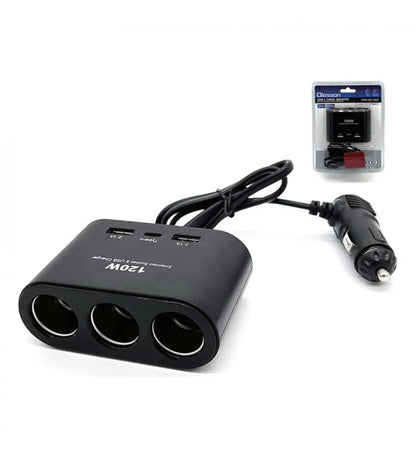 Încărcător Auto Olesson 120W, 3 Ieșiri, USB + Tip-C RevAuto.ro - Accesorii auto
