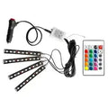 Set 4 benzi lumini ambientale auto 12V SMD RGB telecomanda
